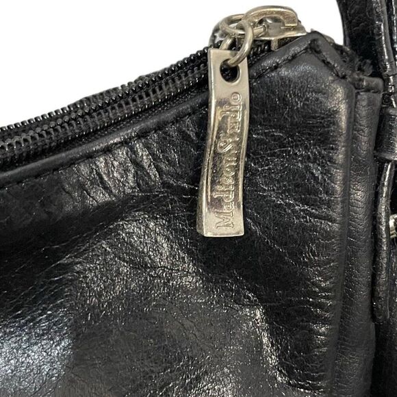 Madison Studio Leather Shoulder Bag Women's Black Pockets Retro Lined Zip - Picture 9 of 15